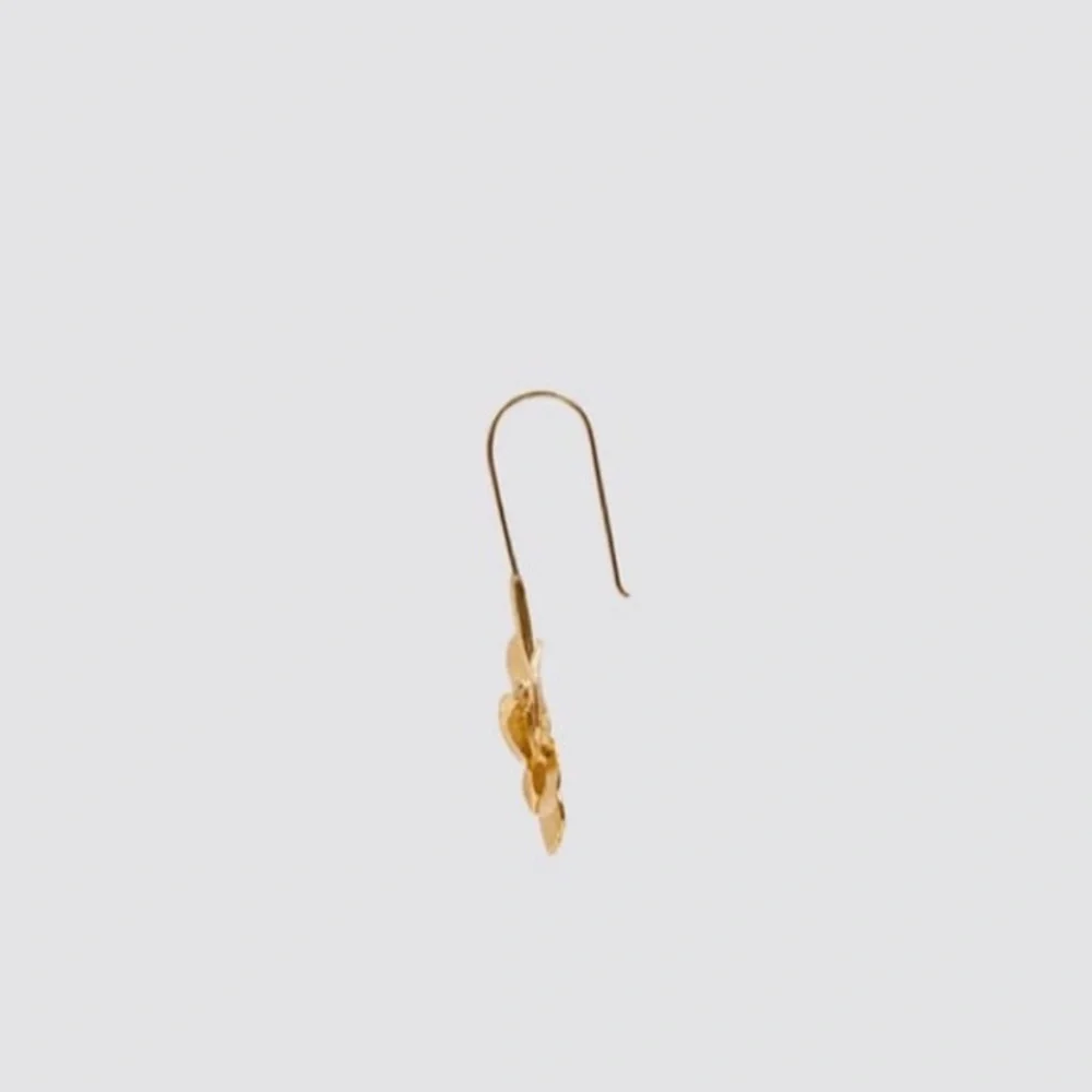 Zara Zinnia Flower Boho Gold Dangle Big Long Drop Earrings - Picture 4 of 15